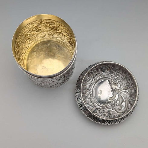 1893 British Antique Sterling Silver Tea Caddy 116g Hayes Brothers