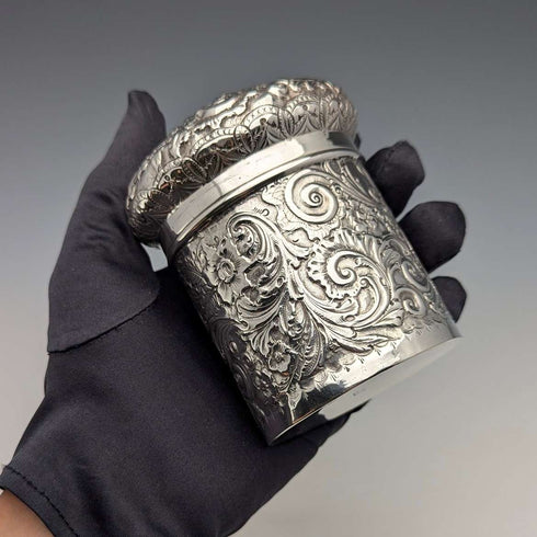 1893 British Antique Sterling Silver Tea Caddy 116g Hayes Brothers