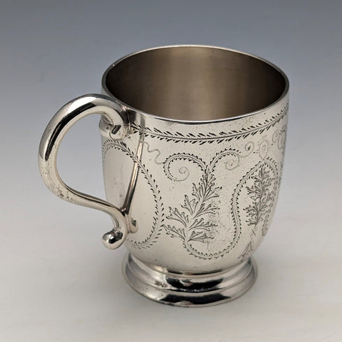 1868年 英国アンティーク 純銀製 マグカップ 135g Arthur Sibley