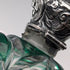 Antique British silver-lidded green cut glass portable perfume bottle