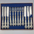 1882 British Antique Silver Plate Cutlery Set of 6 Pairs with Carved Blades, Elkington