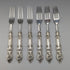 1882 British Antique Silver Plate Cutlery Set of 6 Pairs with Carved Blades, Elkington