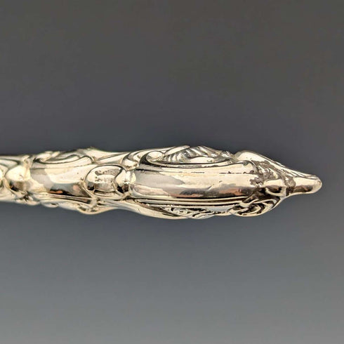1882年 英国アンティーク シルバープレート カトラリー6ペアセット 彫刻ブレード Elkington