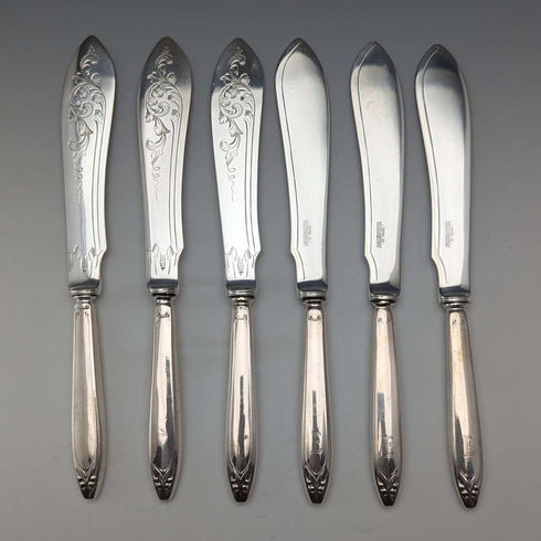 1900年頃 英国アンティーク 800シルバーハンドル カトラリー6ペアセット Mappin&Webb
