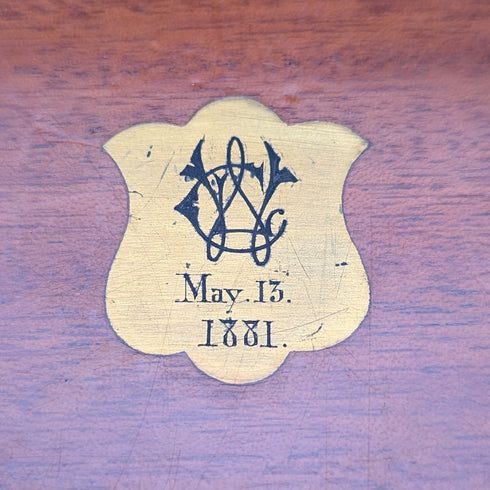 1881年頃 英国アンティーク 白蝶貝ハンドル デザートカトラリー10ペアセット 木箱入り