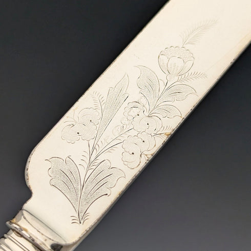 1890年頃 英国アンティーク 白蝶貝ハンドル デザートカトラリー10ペアセット 木箱入り