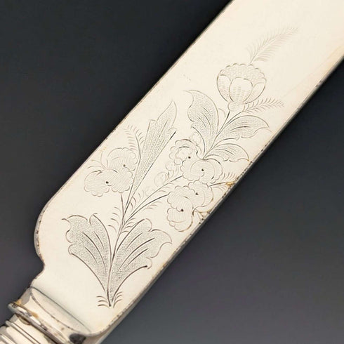 1890年頃 英国アンティーク 白蝶貝ハンドル デザートカトラリー10ペアセット 木箱入り