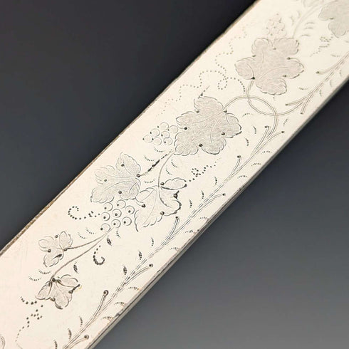 1890年頃 英国アンティーク 白蝶貝ハンドル デザートカトラリー5.5ペアセット 木箱入り