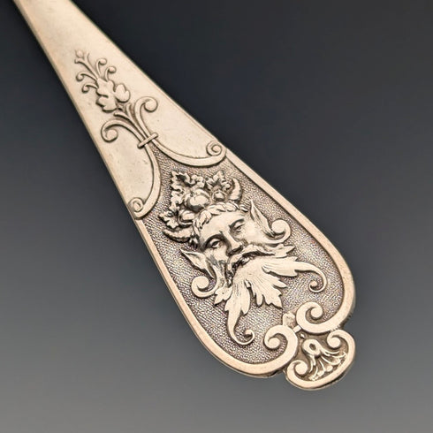 German antique continental silver spoon set of 10 + 1, total weight 205g