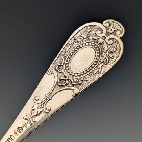 German antique continental silver spoon set of 10 + 1, total weight 205g