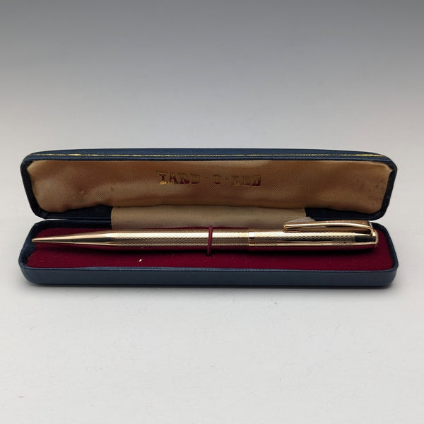 British Vintage Yard O' Red Rolled Gold Propelled Pencil in Case