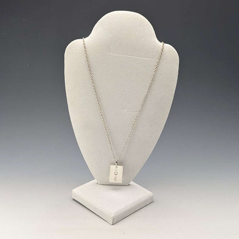 1977 British vintage sterling silver ingot pendant, 1/2 troy ounce, with sterling silver chain
