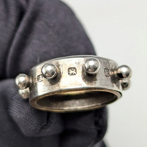 Circa 1900 British antique sterling silver Albert chain, 25g sterling silver compass fob