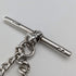 Circa 1900 British antique sterling silver Albert chain, 25g sterling silver compass fob