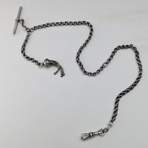 19 世紀末英國古董純銀阿爾貝蒂娜 12 克純銀流蘇吊墜