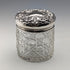 1902 British antique pure silver lid cut glass jar WJ Myatt & Co