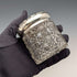1902 British antique pure silver lid cut glass jar WJ Myatt & Co