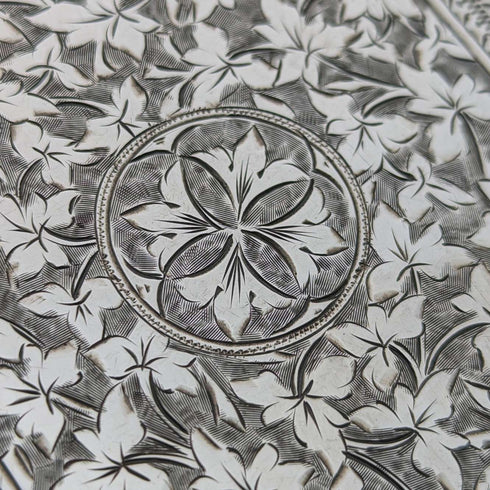 1897 British antique sterling silver card case 66g George Randle