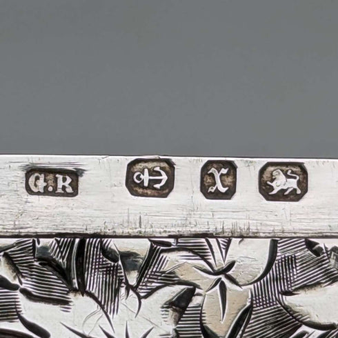 1897 British antique sterling silver card case 66g George Randle