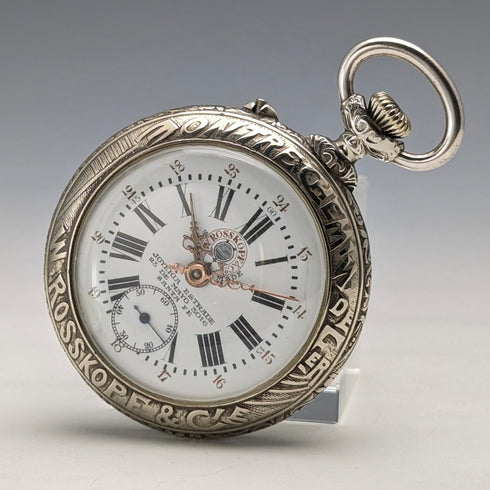 Antique ROSSKOPF pocket watch, circa 1900, 55mm diameter, railway watch, functional.