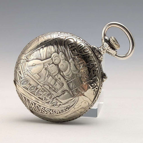 Antique ROSSKOPF pocket watch, circa 1900, 55mm diameter, railway watch, functional.