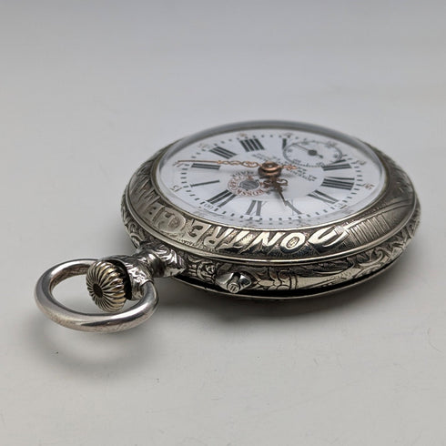 Antique ROSSKOPF pocket watch, circa 1900, 55mm diameter, railway watch, functional.