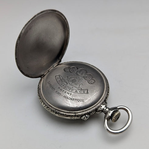 Antique ROSSKOPF pocket watch, circa 1900, 55mm diameter, railway watch, functional.