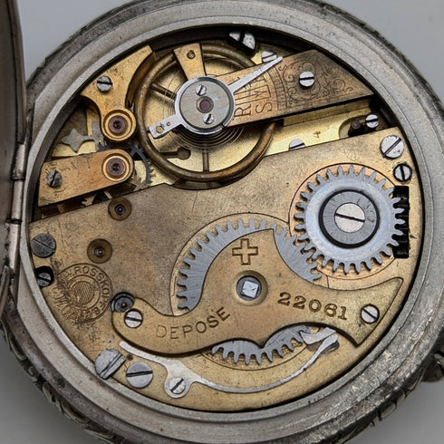 Antique ROSSKOPF pocket watch, circa 1900, 55mm diameter, railway watch, functional.