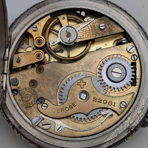 Antique ROSSKOPF pocket watch, circa 1900, 55mm diameter, railway watch, functional.