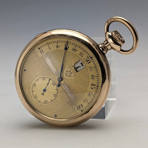 Antique Swiss Modernista Jumping Hour Retrograde Pocket Watch in good working order