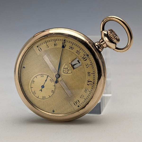 Antique Swiss Modernista Jumping Hour Retrograde Pocket Watch in good working order