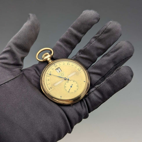 Antique Swiss Modernista Jumping Hour Retrograde Pocket Watch in good working order