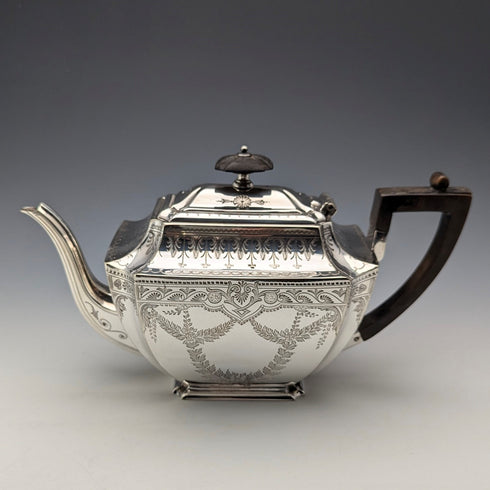 1894年頃 英国アンティーク シルバープレート製 ティーセット 3点セット Atkin Brothers