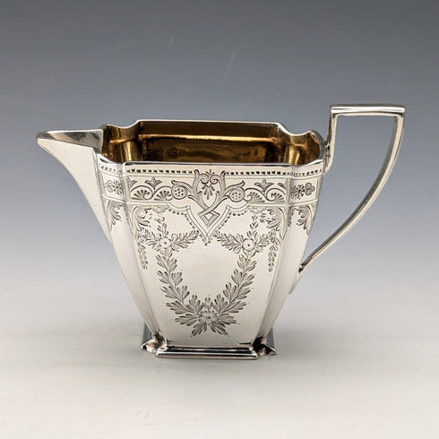 1894年頃 英国アンティーク シルバープレート製 ティーセット 3点セット Atkin Brothers