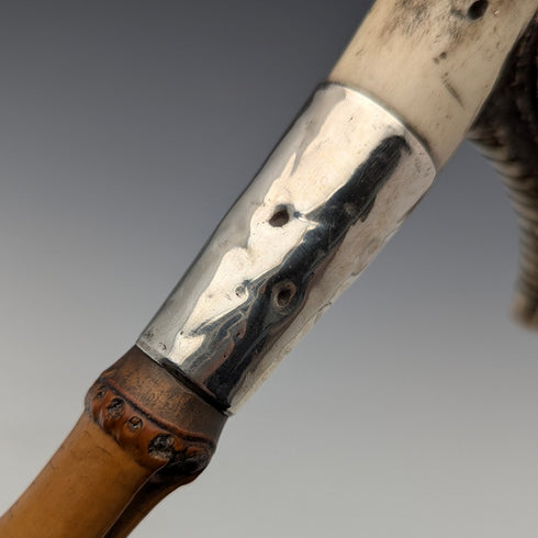 1886 British Antique Riding Crop with Antlers, 50cm