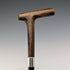 1883 British antique ladies clutch handle pure silver decorated walking stick 81cm