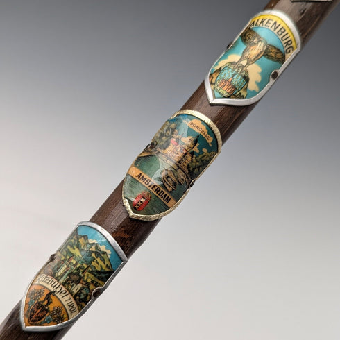 復古男士旅遊手杖棕色軸 88 厘米