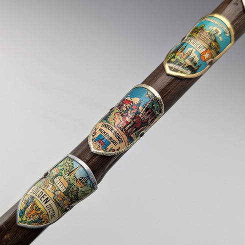 復古男士旅遊手杖棕色軸 88 厘米