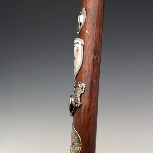 復古男士旅遊手杖棕色軸 94 厘米