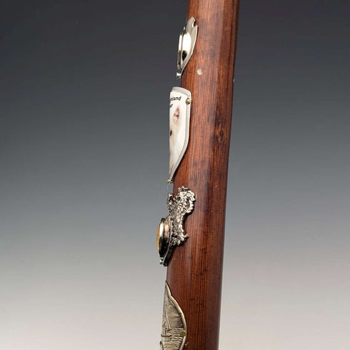 Vintage Men's Tourist Walking Stick, Brown Shaft, 94cm