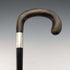 1918 British antique men's pure silver decorated horn handle walking stick 82cm