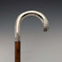 Circa 1900 Antique Men's 800 Silver Bent Handle Walking Stick 90cm