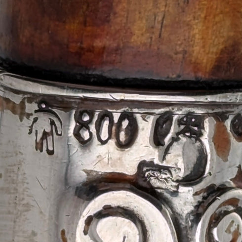 約 1900 年古董男士 800 銀色彎柄手杖 90 厘米