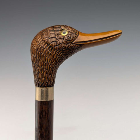 British Vintage Men's Cane Resin Duck Head Handle 91cm