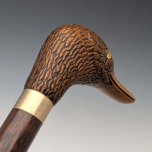 British Vintage Men's Cane Resin Duck Head Handle 91cm