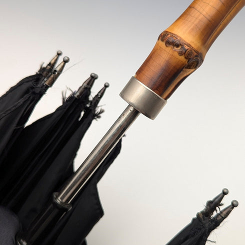 英国ヴィンテージ 紳士用アンブレラ バンブー曲がりハンドル 88cm