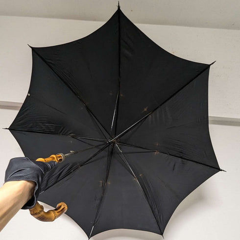 英国ヴィンテージ 紳士用アンブレラ バンブー曲がりハンドル 88cm