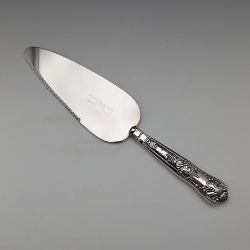 1962年 英国ヴィンテージ 純銀製ハンドル ケーキスライサー 箱入り Harrison Brothers