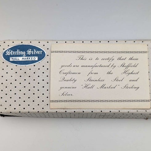 1962 British Vintage Sterling Silver Handle Cake Slicer, Boxed, Harrison Brothers
