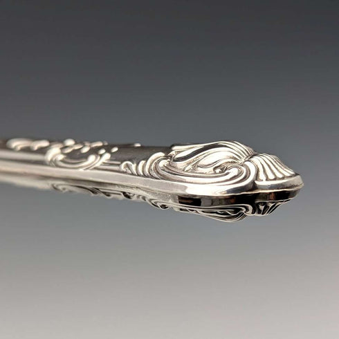 1960 British Vintage Sterling Silver Handle Cake Slicer & Bread Knife Harrison Brothers